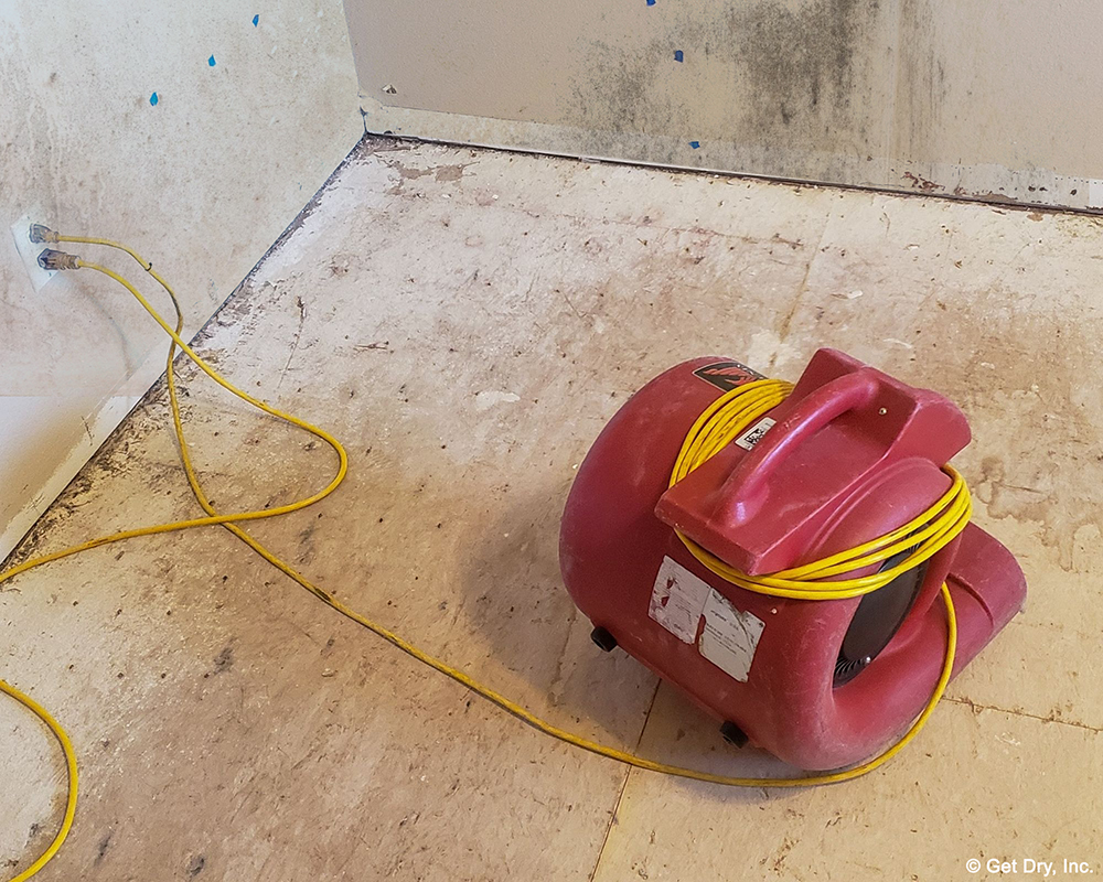 A air mover used for Palm Beach County flood damage clean up