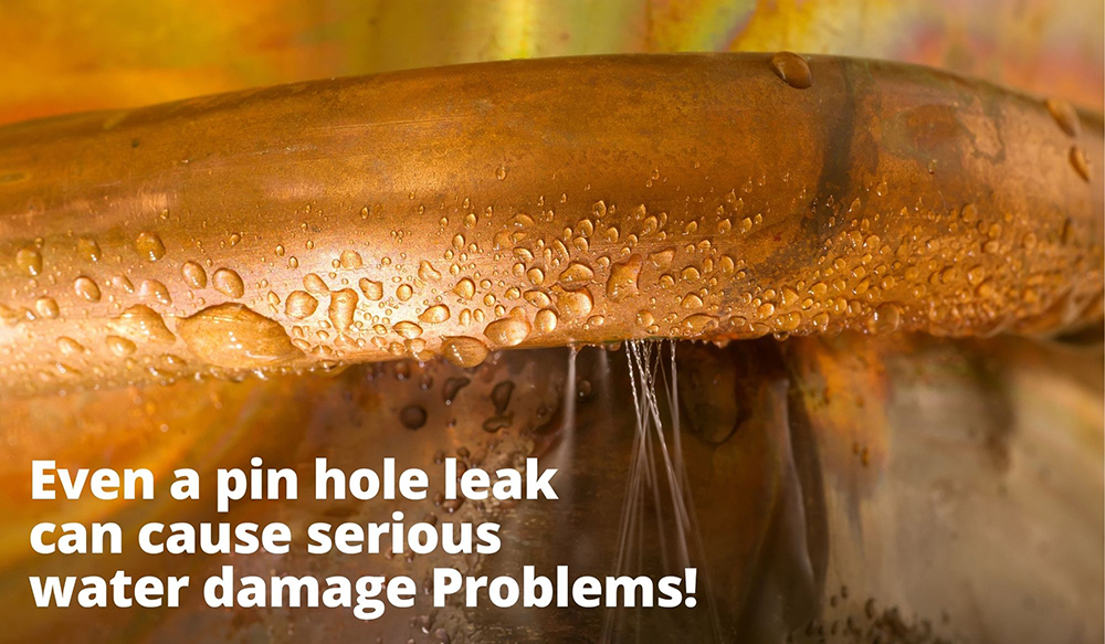 A pin hold leak caused a water damage emergency